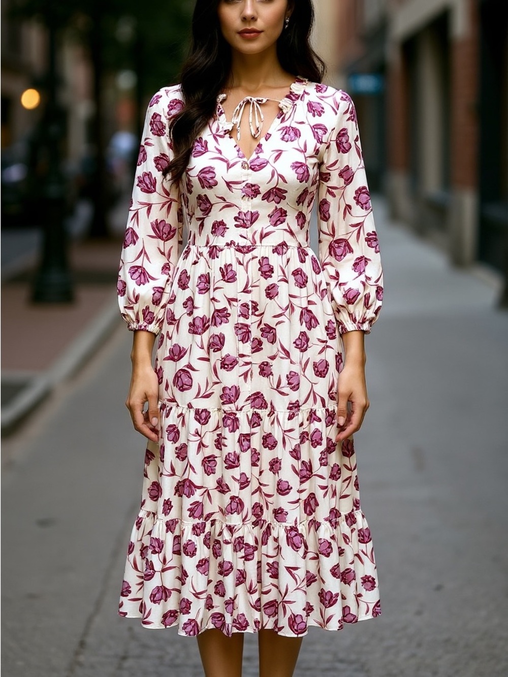 Draper James Pink Floral Flowy Romantic Midi Dress Size Small